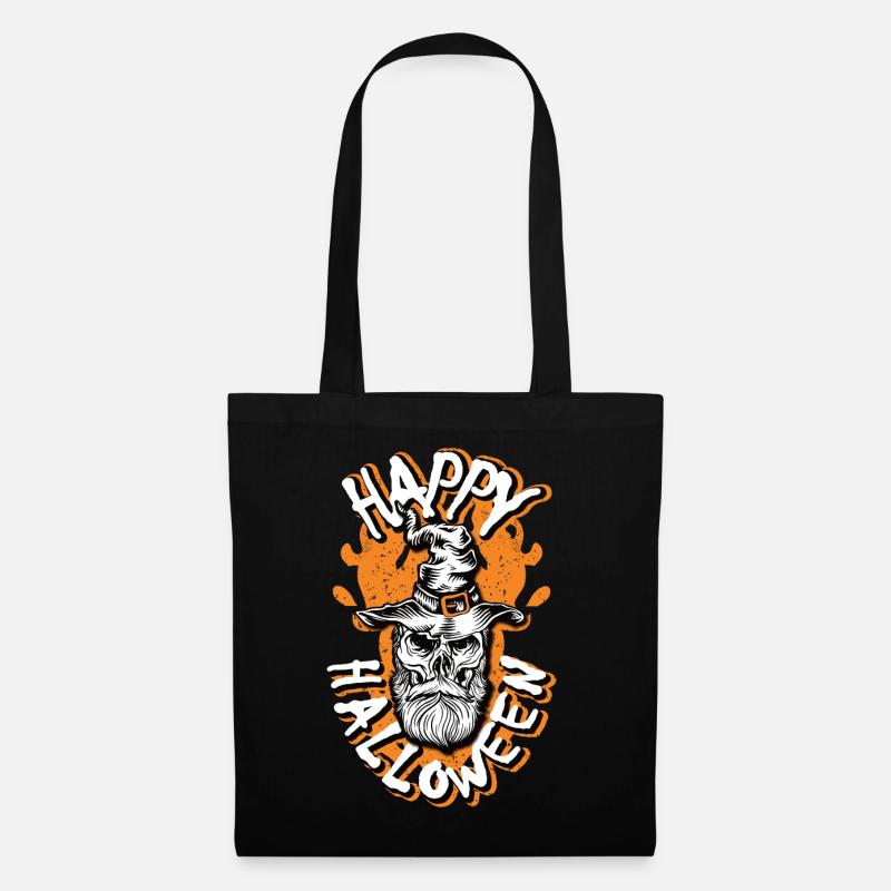 Happy Halloween Beard skull - Stoffbeutel - Schwarz
