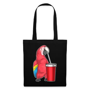 Papagei Becher to go - Stoffbeutel - Schwarz - Vorne