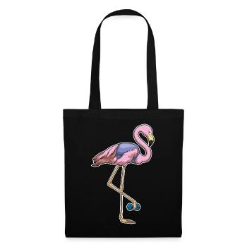 Flamingo Bodybuilder Dumbbell Bodybuilding - Tote Bag - black - Front