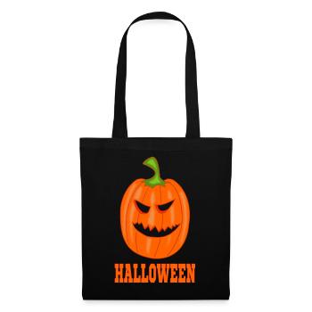 Pumpkin Halloween with lettering - Tote Bag - black - Front