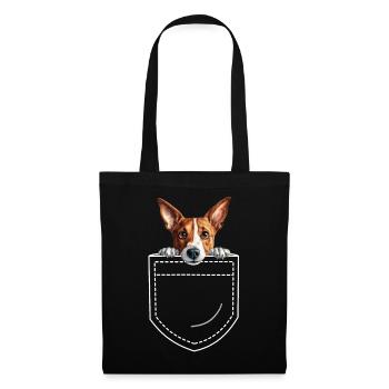 Hund Basenji - Stoffbeutel - Schwarz - Vorne