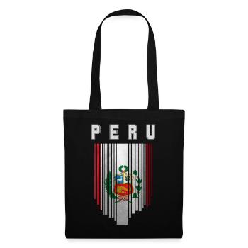 Drapeau du Pérou, fierté péruvienne - Sac en tissu - noir - Devant
