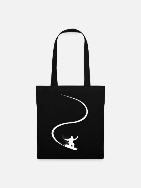 Snowboard, Piste, Sports d’hiver, Vacances au ski - Sac en tissu - noir
