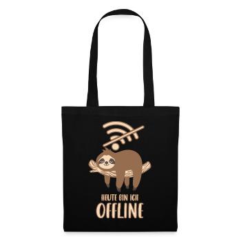 Heute bin ich Offline - Stoffbeutel - Schwarz - Vorne