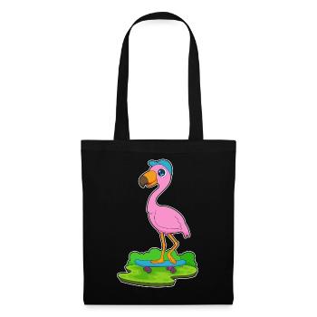 Flamingo Skater Skateboard - Stoffbeutel - Schwarz - Vorne