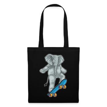 Elephant Skater Skateboard - Tote Bag - black - Front