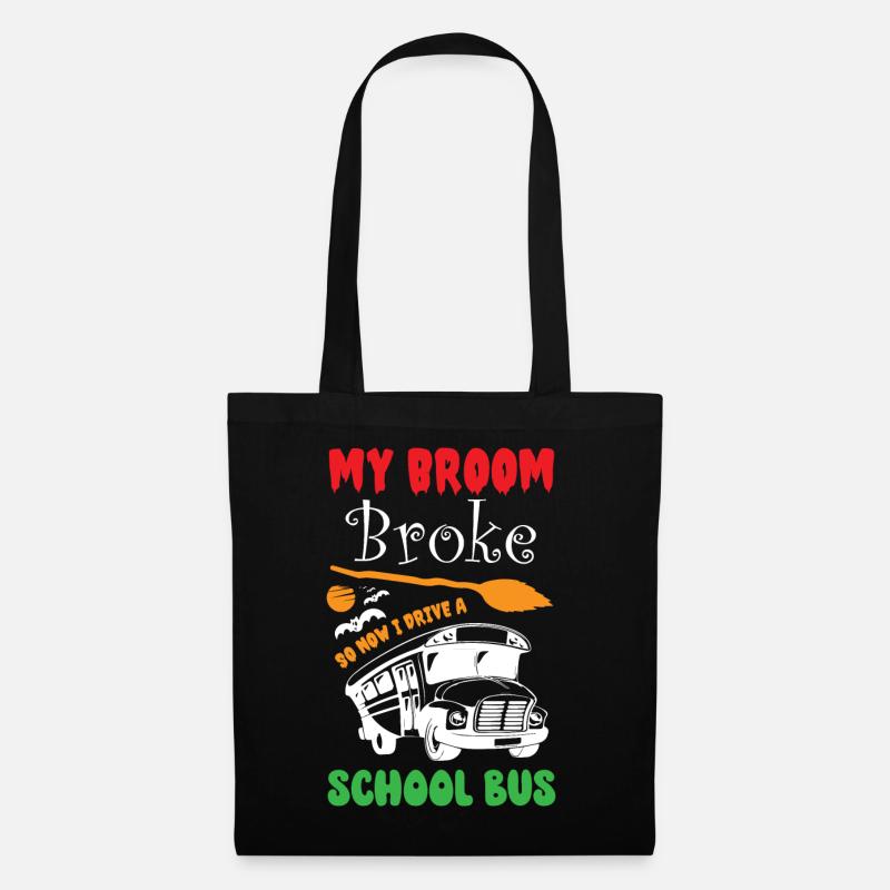 Funny Witch School Bus Driver Halloween - Stoffbeutel - Schwarz