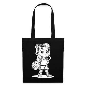 Basketballerin - Stoffbeutel - Schwarz - Vorne