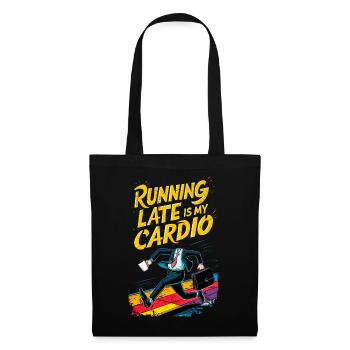 Running Late is my Cardio Funny Humor Office Gym - Tote Bag - black - Front