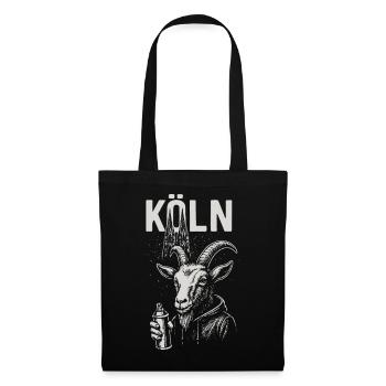 Kölner Streetstyle Ziege - Stoffbeutel - Schwarz - Vorne