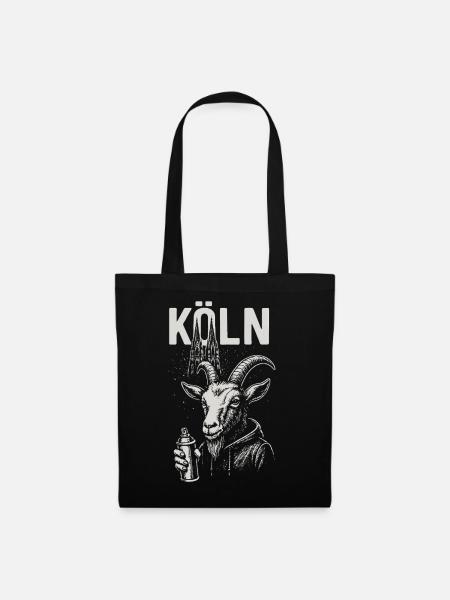Kölner Streetstyle Ziege - Stoffbeutel - Schwarz
