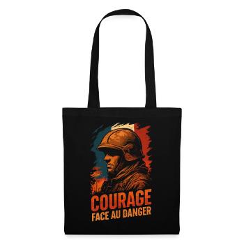 Firefighter Courage in the Face of Danger – French Heroes - Tote Bag - black - Front
