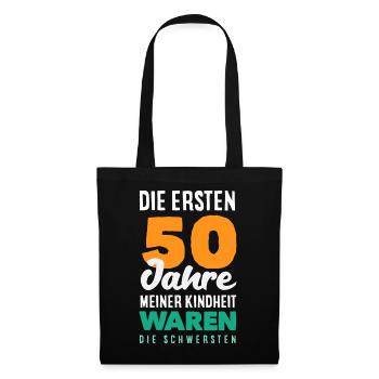 Lustiges 50. Geburtstag Geburtstagsshirt Geschenk - Stoffbeutel - Schwarz - Vorne