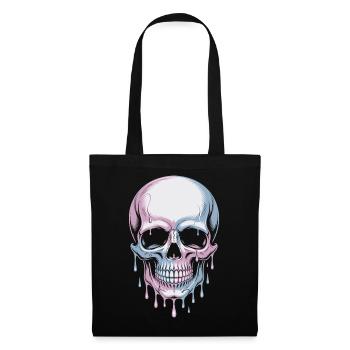 Kawaii Pastel Goth Totenschädel - Stoffbeutel - Schwarz - Vorne