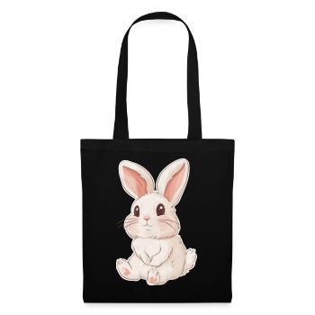 Hase - Stoffbeutel - Schwarz - Vorne