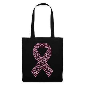 Ruban Celtique Rose à Nœud - Sac en tissu - noir - Devant