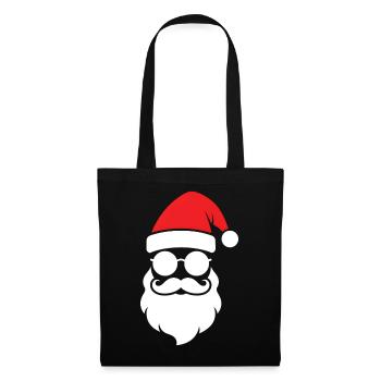Cooler Xmas Santa Look - Stoffbeutel - Schwarz - Vorne
