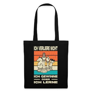 Schachspieler Geschenke Schach Zubehör Schachbrett - Stoffbeutel - Schwarz - Vorne