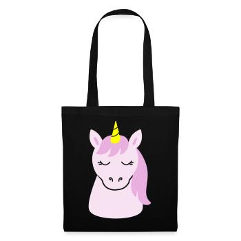 Cute unicorn with closed eyes - Tote Bag - black - Front