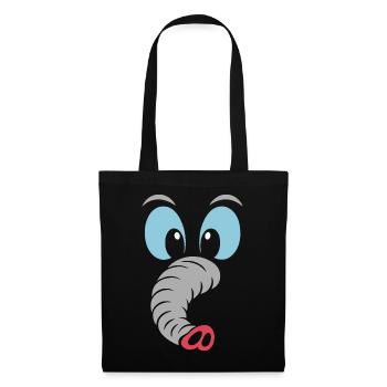 Elephant | Big Face Costume Carnival Disguise - Tote Bag - black - Front