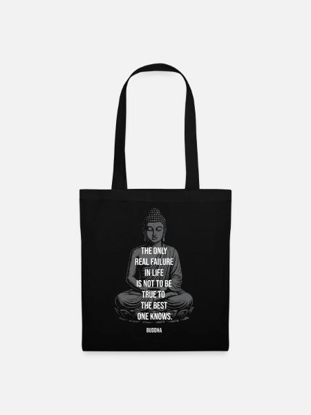 Sagesse du Bouddha : Fidèle à votre meilleur moi - Sac en tissu - noir