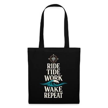 Cadeau de navigation pour le travail de matelot en mer - Sac en tissu - noir - Devant