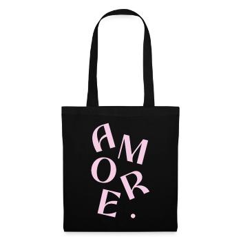 Fragment de la typographie Amore Pink - Sac en tissu - noir - Devant
