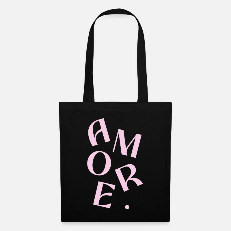 Amore Pink Typography Fragment - Tote Bag - black