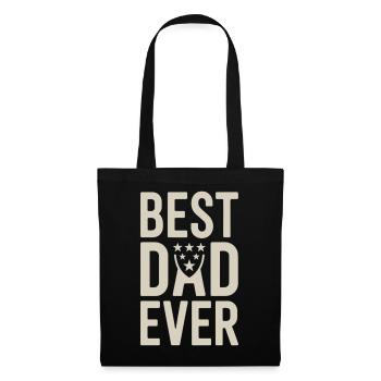 Best Dad Ever T-Shirt – Geschenk für Vater & Papa - Stoffbeutel - Schwarz - Vorne