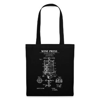 Wine Press Patent Blueprint - Tote Bag - black - Front