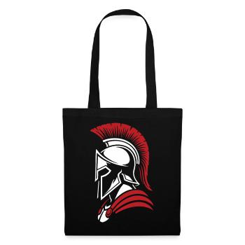 Spartiate Noble Guerrier Logo Mascotte Portrait - Sac en tissu - noir - Devant