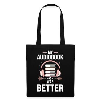 Lire des livres audio en disant - mon livre audio était meilleur - Sac en tissu - noir - Devant