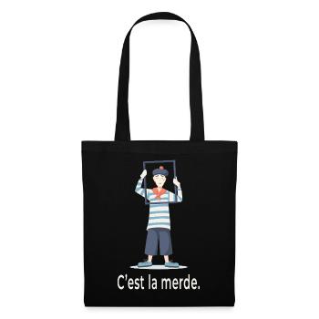 French Humor C’est La Merde Design - Stoffbeutel - Schwarz - Vorne