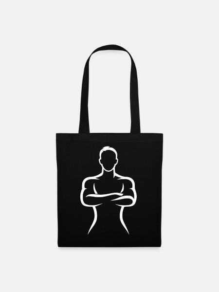 Silhouette musculaire des bras croisés - Sac en tissu - noir