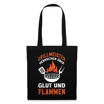 Grillmeister Herrscher Glut Und Flammen Lustiger - Stoffbeutel - Schwarz - Vorne