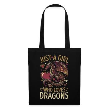 Juste une fille qui aime les dragons - Sac en tissu - noir - Devant