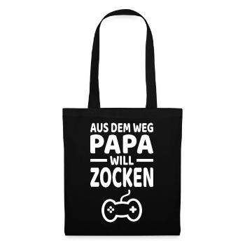 Papa Will Zocken - Stoffbeutel - Schwarz - Vorne