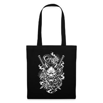Hannya Mask with Katana and Snake - Tote Bag - black - Front