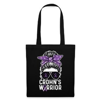 Crohns Krieger – Bewusstsein für Crohns Krankheit IBD - Stoffbeutel - Schwarz - Vorne