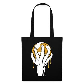 Handball Hand Illustration – Gold & Schwarz - Stoffbeutel - Schwarz - Vorne