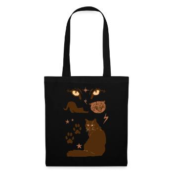 BRUNE KATZEN - Stoffbeutel - Schwarz - Vorne