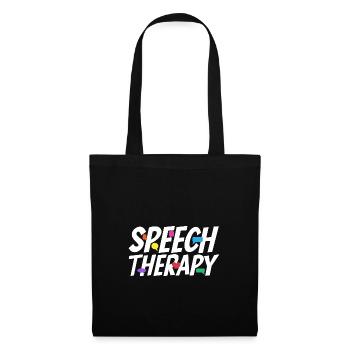 Logopäde Sprachtherapie Sprachtherapeut - Stoffbeutel - Schwarz - Vorne