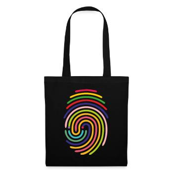 rainbow spiral lines. - Tote Bag - black - Front