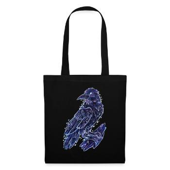 Coole Krähe Raber Galaxytier Sternzeichen Geschenk - Stoffbeutel - Schwarz - Vorne