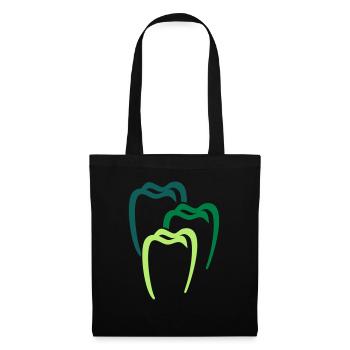 Zahn 4 Zahnarzt Dental Dentist - Stoffbeutel - Schwarz - Vorne