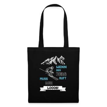 Wenn der Berg ruft Ski Wintersport Design Geschenk - Stoffbeutel - Schwarz - Vorne