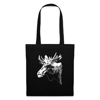 Elch - Moose - Stoffbeutel - Schwarz - Vorne