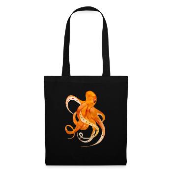 poulpe de poulpe dessin pieuvre - Sac en tissu - noir - Devant