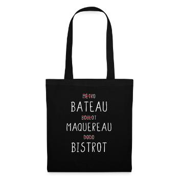 Pêche maquereau pêcheur cadeau drôle - Sac en tissu - noir - Devant