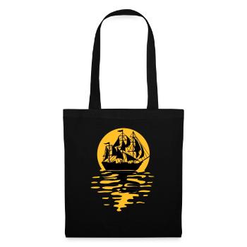Segelschiff Silhouette Design - Stoffbeutel - Schwarz - Vorne